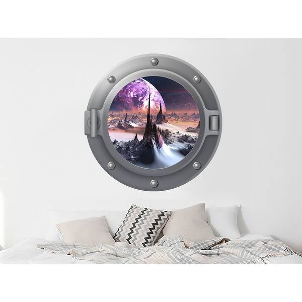 Shop 3d Outer Space Porthole Wall Decal Overstock 31525228