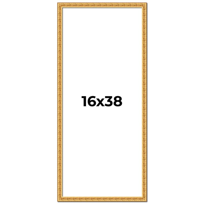 16x38 Frame Gold Real Wood Picture Frame Width 1 inches | Interior