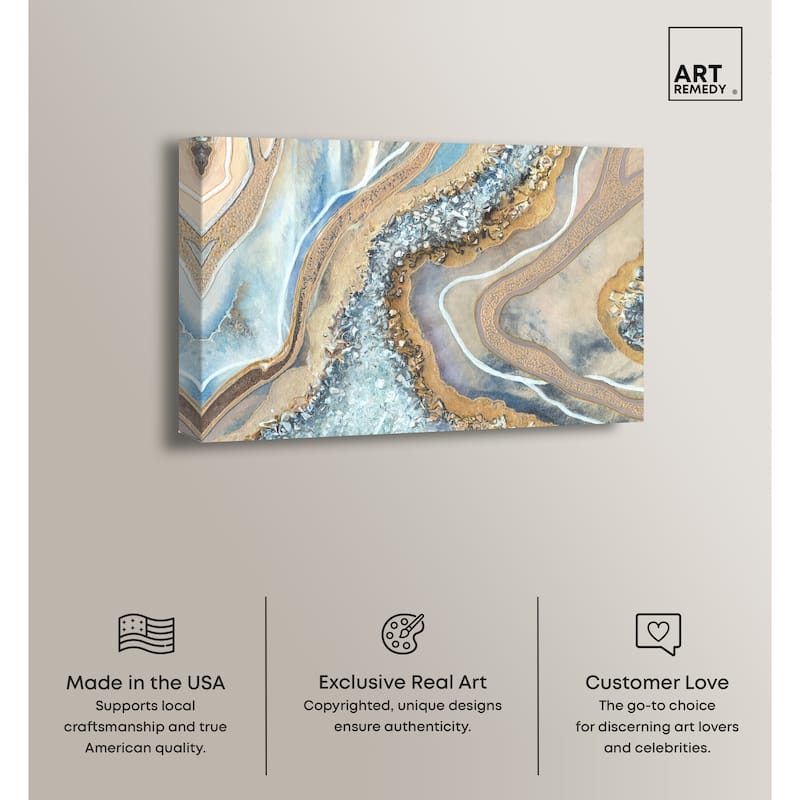 Art Remedy The Luxurious Geode Gallery Wrapped Mineral, Agate & Geode 1 Piece Canvas Wall Art