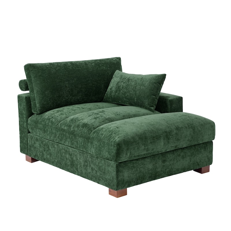 42"W Chenille Upholstered Chaise Lounge