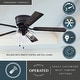 preview thumbnail 3 of 9, Cromwell 52 in. Matte Black Low Profile Flush Mount Ceiling Fan Reversible Black-Oak Blades, LED Light Kit Pull Chain and Remote