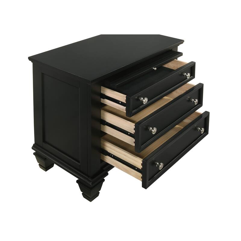 Sandy Beach Coastal 3-drawer Wood Nightstand