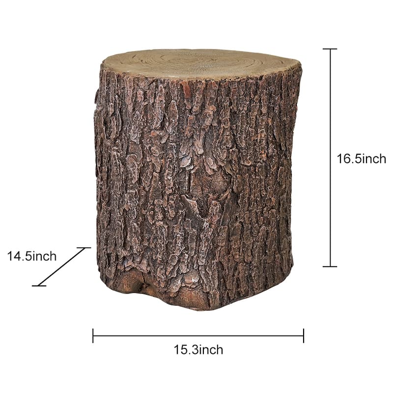 Faux Oak Stump Cover for Yard - Round Tree Stump Table Garden Stools