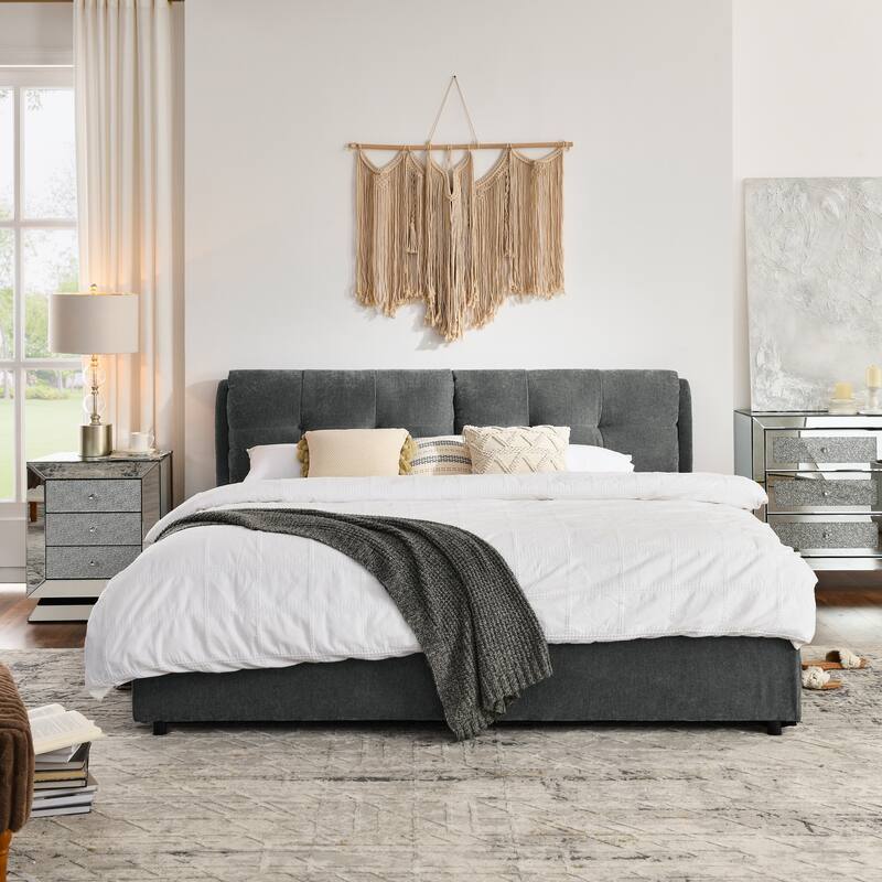 Hydraulic Storage Upholstered Bed with Headboard