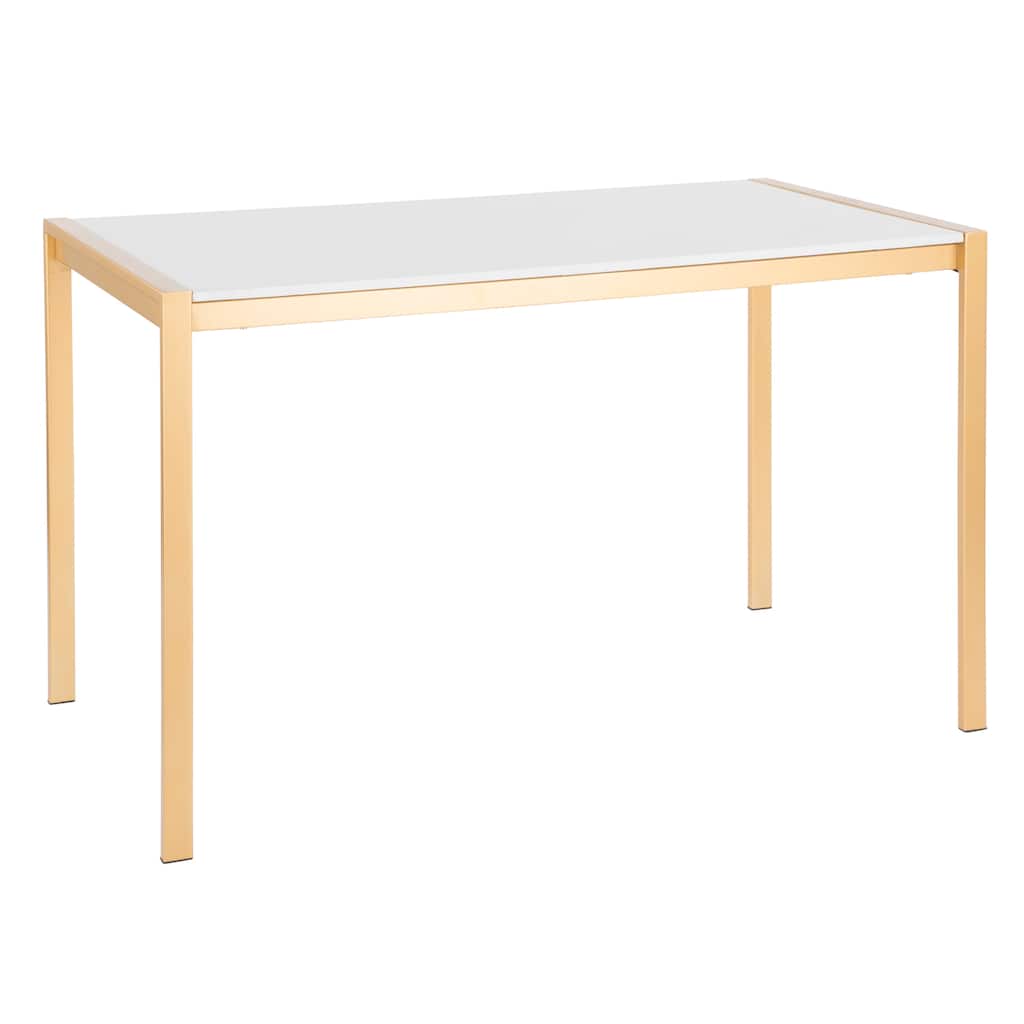Fuji Contemporary-Glam Gold Dining Table - N/A