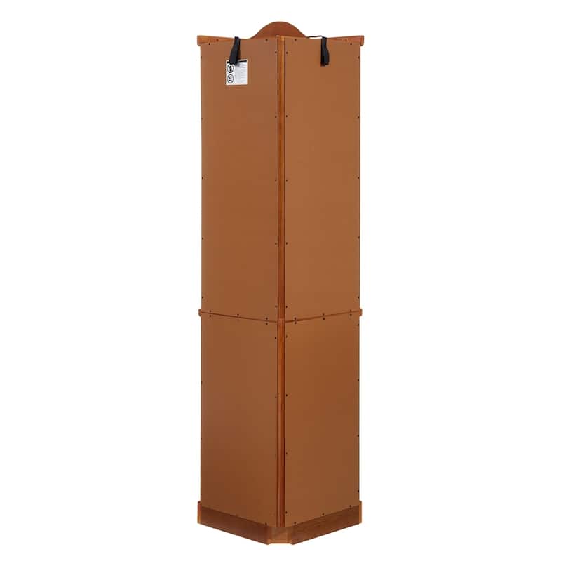 Wine Cabinet with Adjustable Glass Shelves Carved Decoration