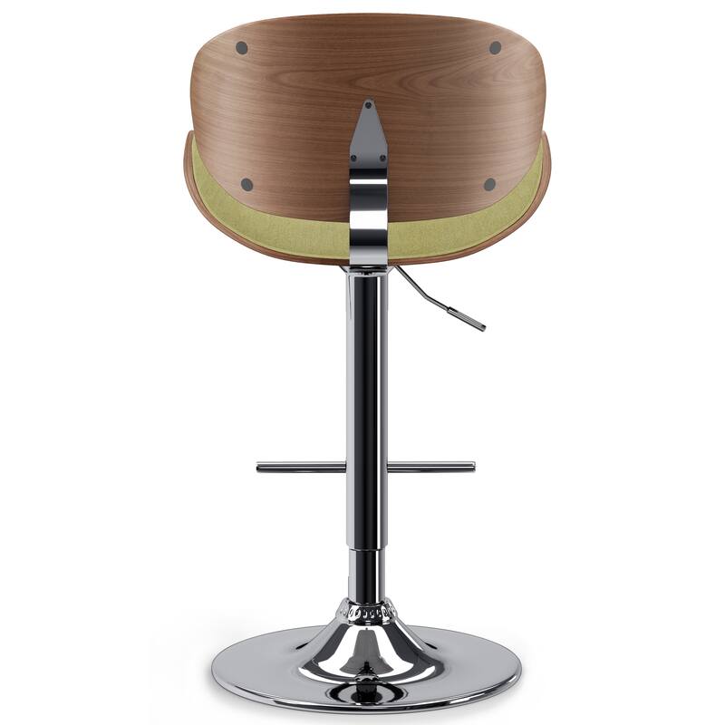 WYNDENHALL Avondale Mid Century Modern Bentwood Adjustable Swivel Bar Stool - 20.9 W x 20.5 D x 45.3 H