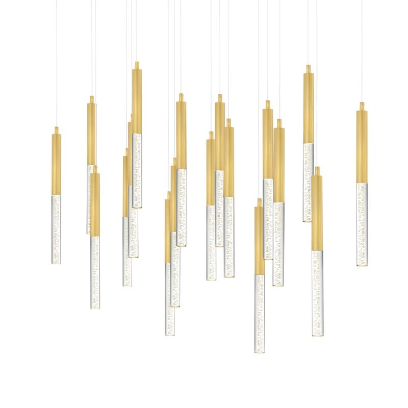 Dragonswatch Integrated LED 48in 18 Pendant Satin Gold Chandelier - Satin Gold