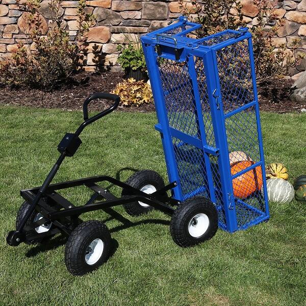 Shop Sunnydaze Steel Dump Utility Garden Cart 660 Pound Weight