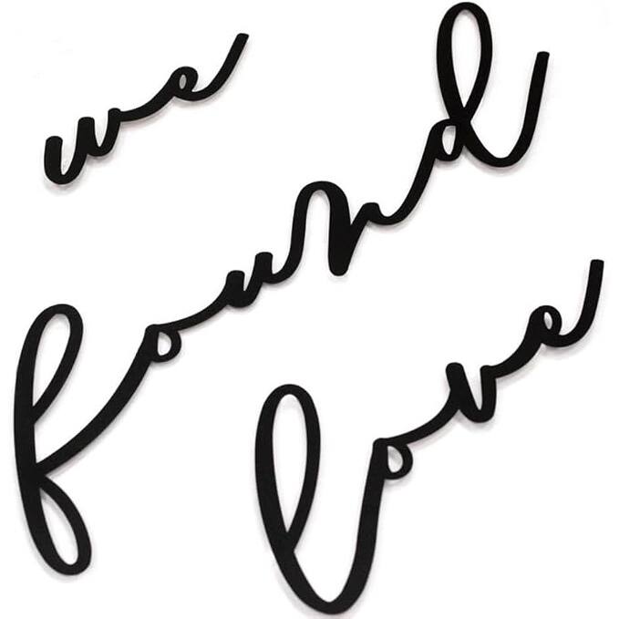 We Found Love Metal Wall Art, Romantic Home Decor