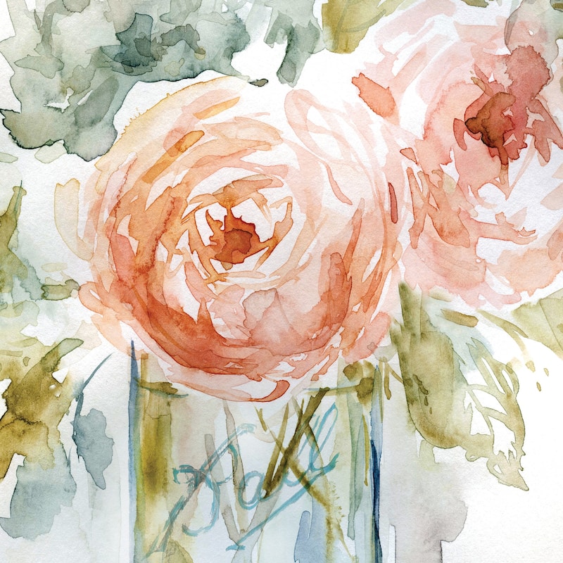 Cabbage Roses I, II by Carol Robinson Canvas Art Prints