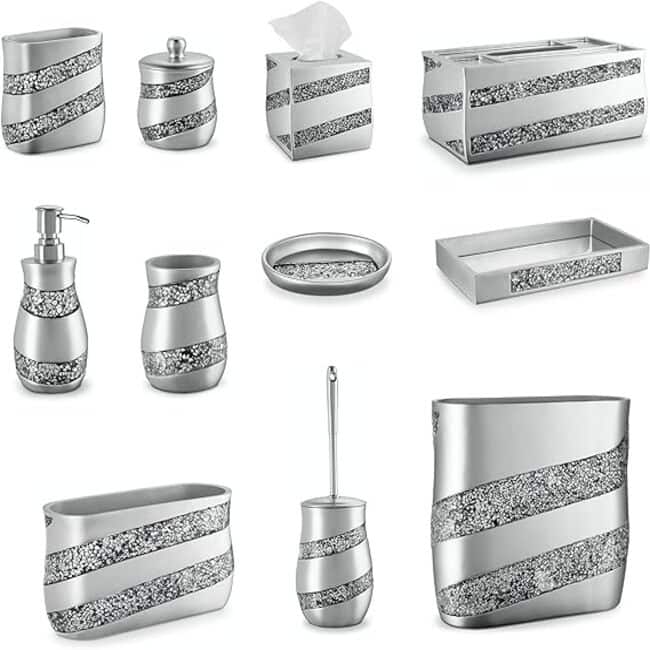 Creative Scents Silver Mosaic Hand Soap Dispenser - Gray - Silver /Gray