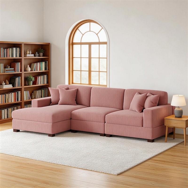 Oversized L-shaped Modular Sectional Sofa with Chaise Lounge