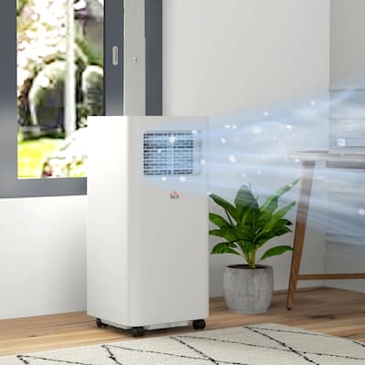 HOMCOM 8000 BTU Portable Air Conditioner for Rooms Up to 345 Sq. Ft., 3-in-1 AC Unit with Dehumidifier, Remote
