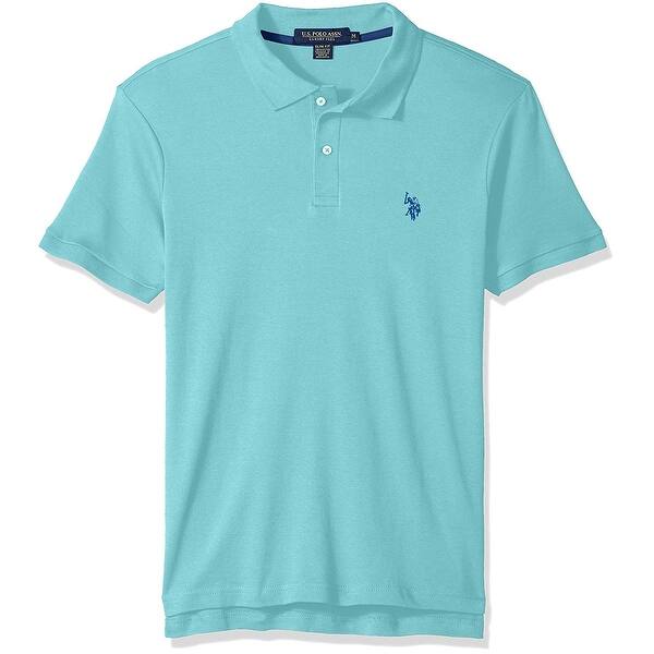 Shop Us Polo Assn Mens Slim Fit Solid Short Sleeve Interlock Polo