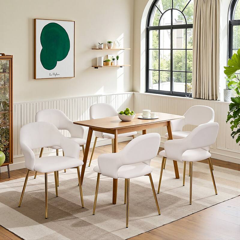 Javlergo Modern Dining Chairs, Comfy Dining Room Chairs with Thick Cushions, Upholstered Kitchen Side Chairs with Metal Legs