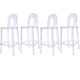 preview thumbnail 18 of 22, Set of 4 30" Seat Height Barstool Modern Plastic Side Bar Counter Stool Accent Armless Designer With Backs Clear