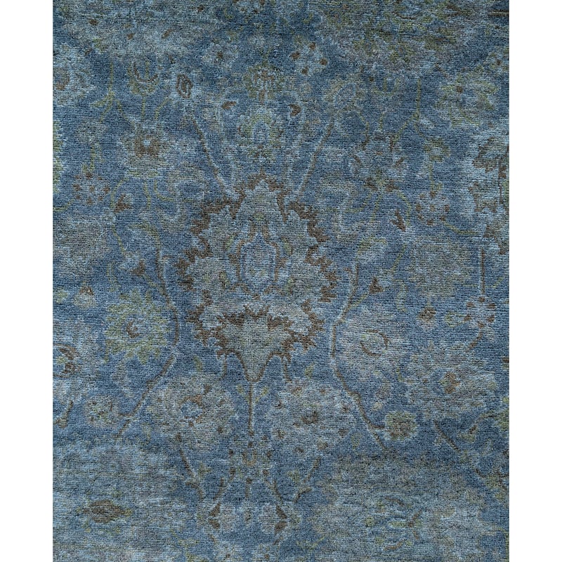 Overdyed One-of-a-Kind Hand-Knotted Runner Rug - Gray - 2' 7" x 9' 7"