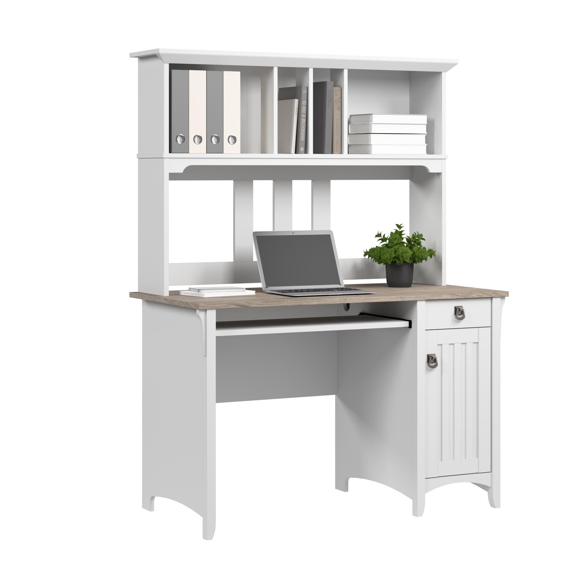 Bush Home Salinas Small Computer Desk with Storage Hutch