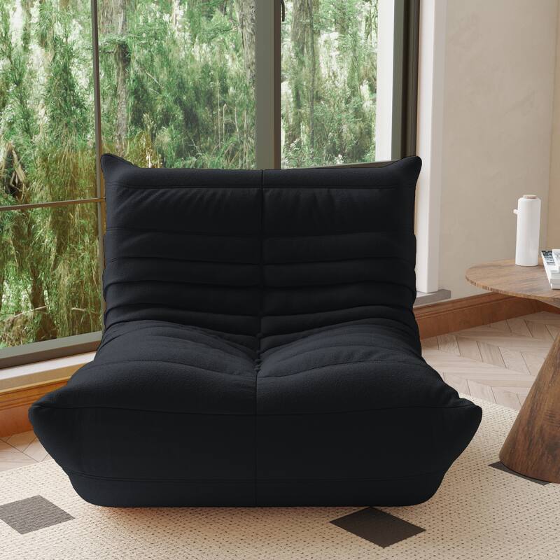 Fireside Chair Single Sofa Teddy Fabric Bean Bag Chair
