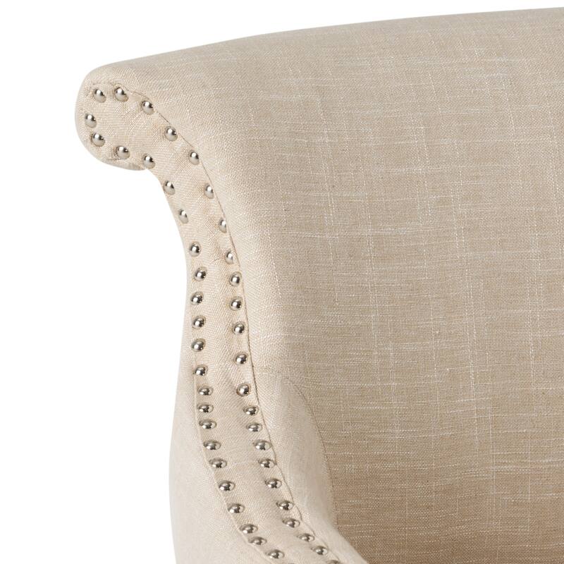 Light Beige 26" Arm Chair with Nailheads