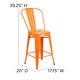 preview thumbnail 27 of 97, 24'' High Metal Indoor-Outdoor Counter Height Stool with Back