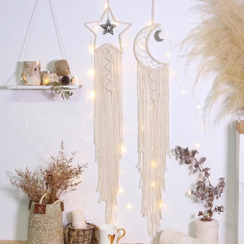 Star and sales moon macrame