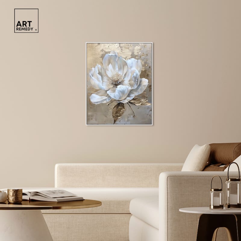 Art Remedy Athenas Flower Framed Floral Fine 1 Piece Canvas Wall Art