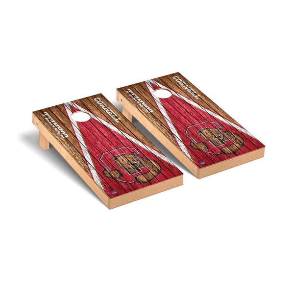 slide 2 of 5, Cornell Big Red Triangle Cornhole Board Set