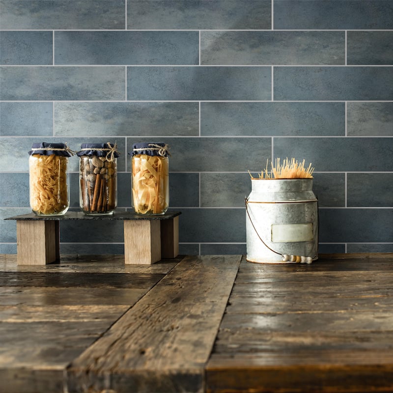 Merola Tile Capri Brick Indigo 2-1/2" x 10" Porcelain Floor and Wall Tile