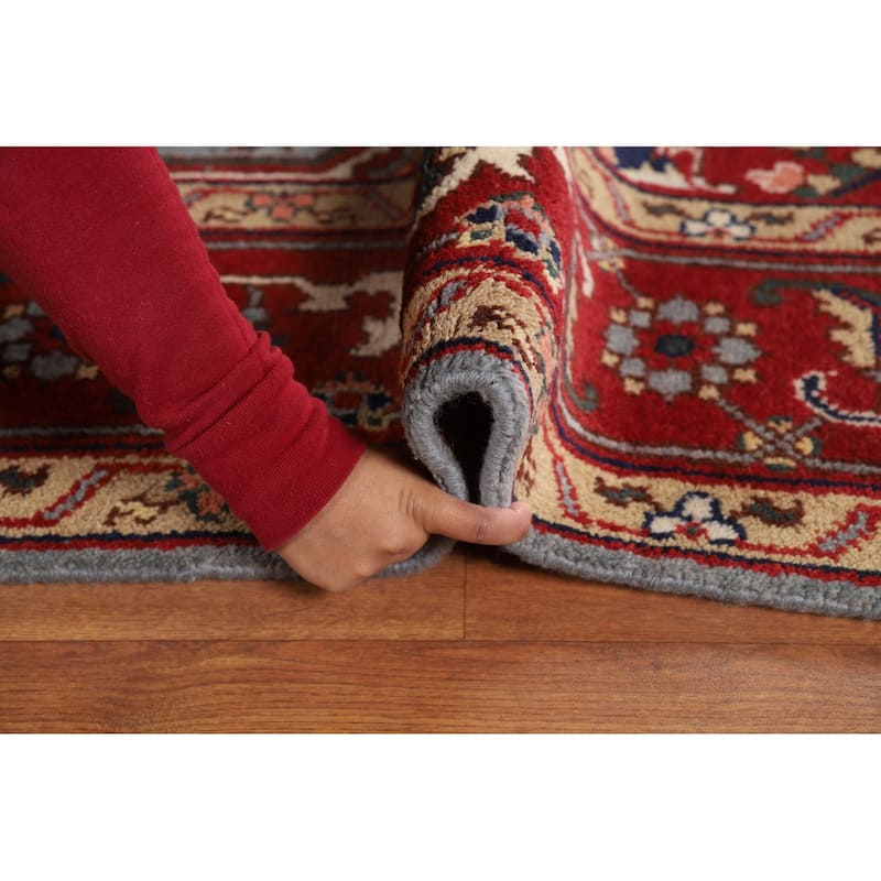 Geometric Heriz Serapi Indian Area Rug Hand-Knotted Wool Carpet - 8'0" x 10'0"