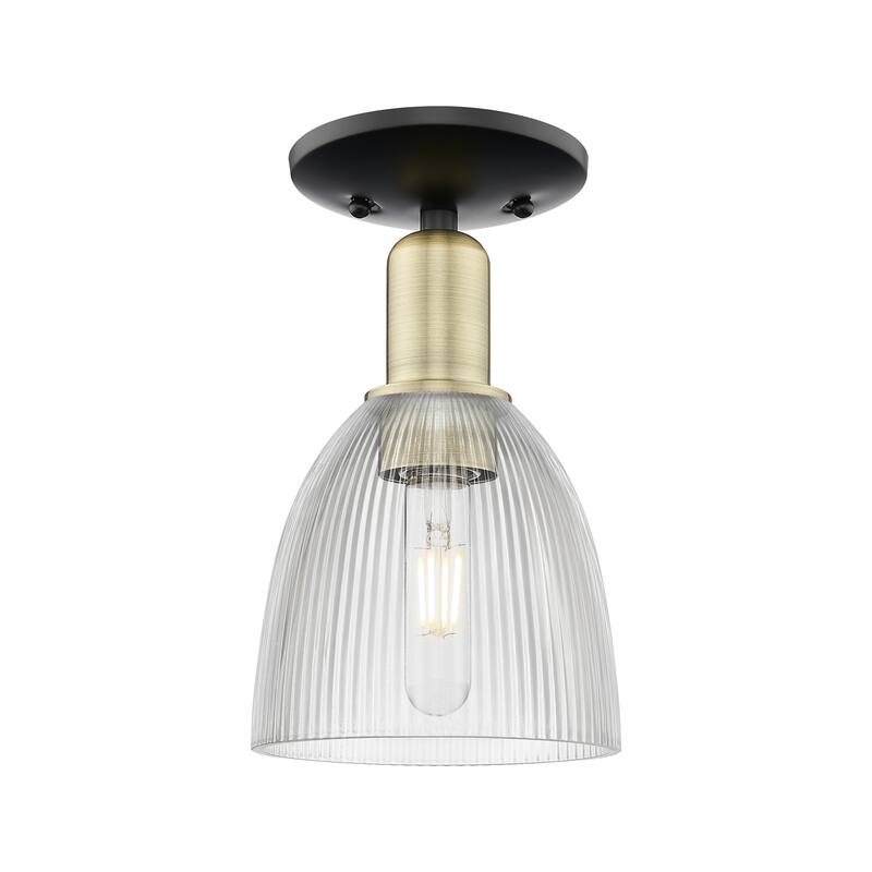 Innovations Lighting 716-1C-11-6 Castile Semi-Flush Castile 6" Wide - Black Antique Brass / Clear