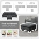 preview thumbnail 6 of 55, Roomfitters 100 x 59" Modern Convertible L-Shaped Sectional Sofa with Free Pillows, 4-Seat Suede Velvet Sleeper Sofa
