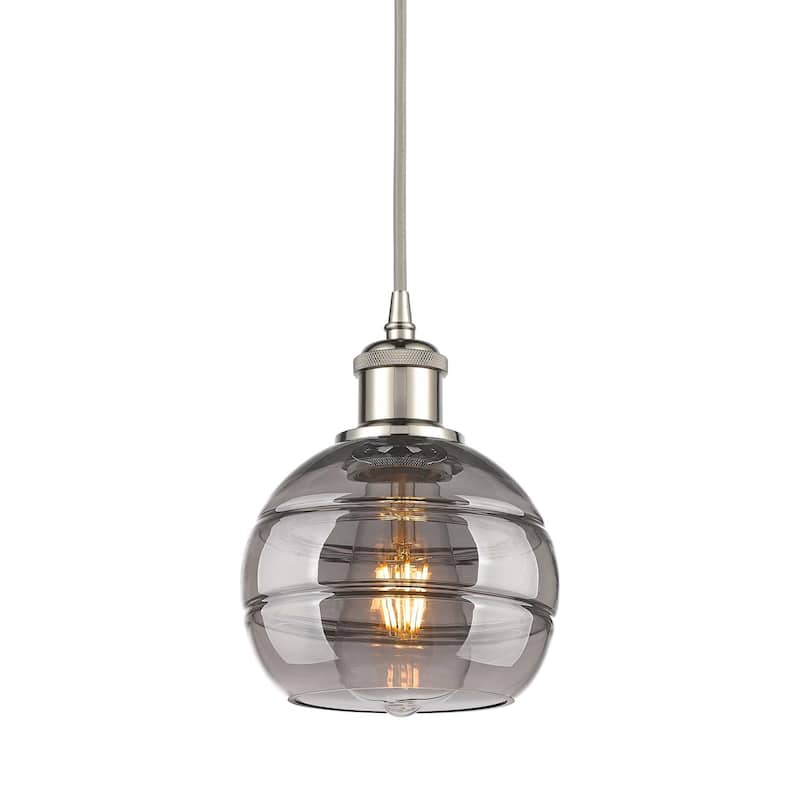 Innovations Lighting 516-1P-8-6 Rochester Pendant Rochester 6" Wide - Polished Nickel / Light Smoke