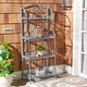 preview thumbnail 5 of 44, SAFAVIEH Amaris Victorian Wrought Iron 4-Tier Outdoor Bakers Rack. - 25 in. W x 15 in. D x 63 in. H Antique Blue