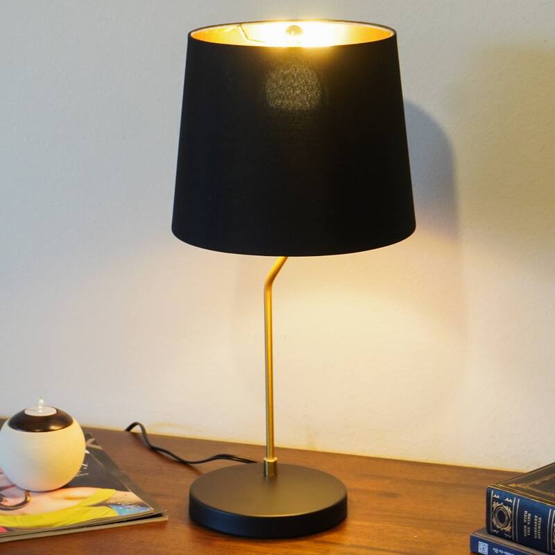 Modern Stylish Desk Lamp, Easy To Install, Used for Bedside Table Lamp, Table Lamp - Black Outer and Gold Inner 110~120V