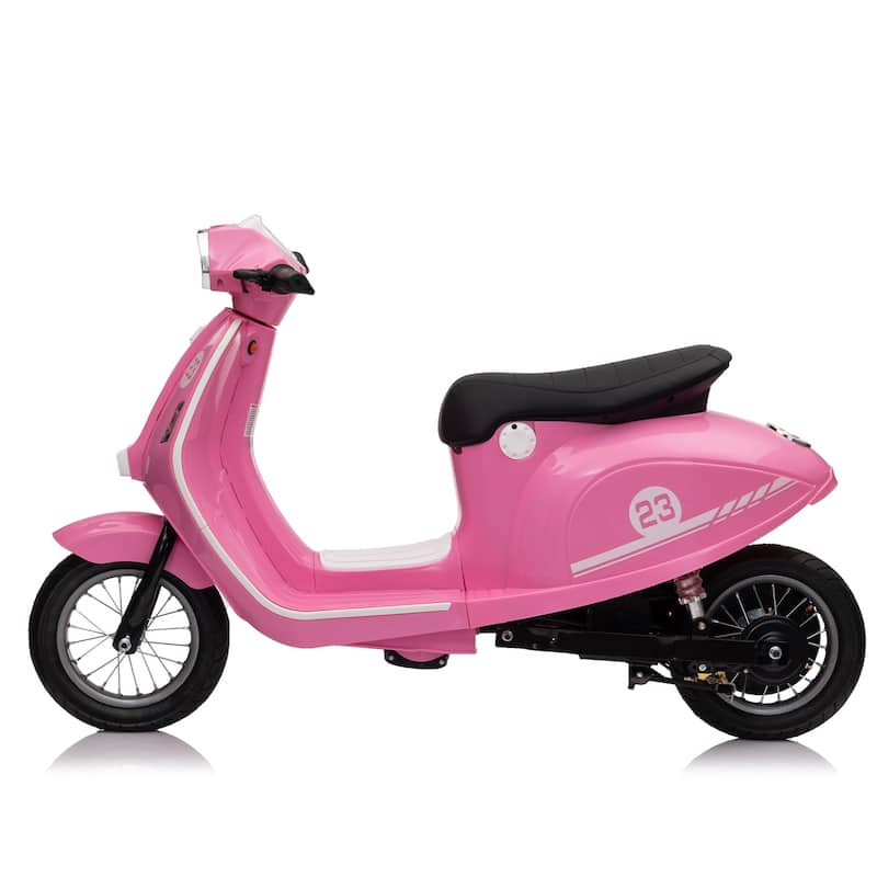 24V 250W Powerful Electric Scooter W/12" Air-Filled Tires,Hand Accelerator & Brake,Dual Rear Suspension,High/Low Speed