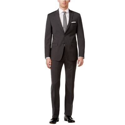 Calvin Klein Mens Pin Stripe Two Button Formal Suit, Grey, 46 Regular / 39W x 35L