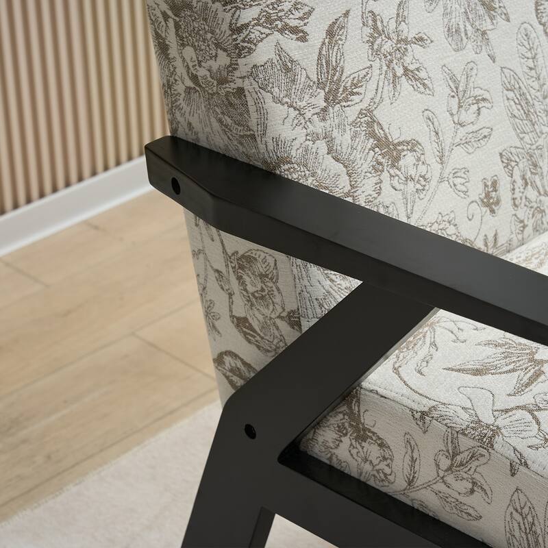 Upholstered Lounge Armchair, Ergonomic Single Sofa Chair, Reading Chair with Seat Cushion for Living Room, Study