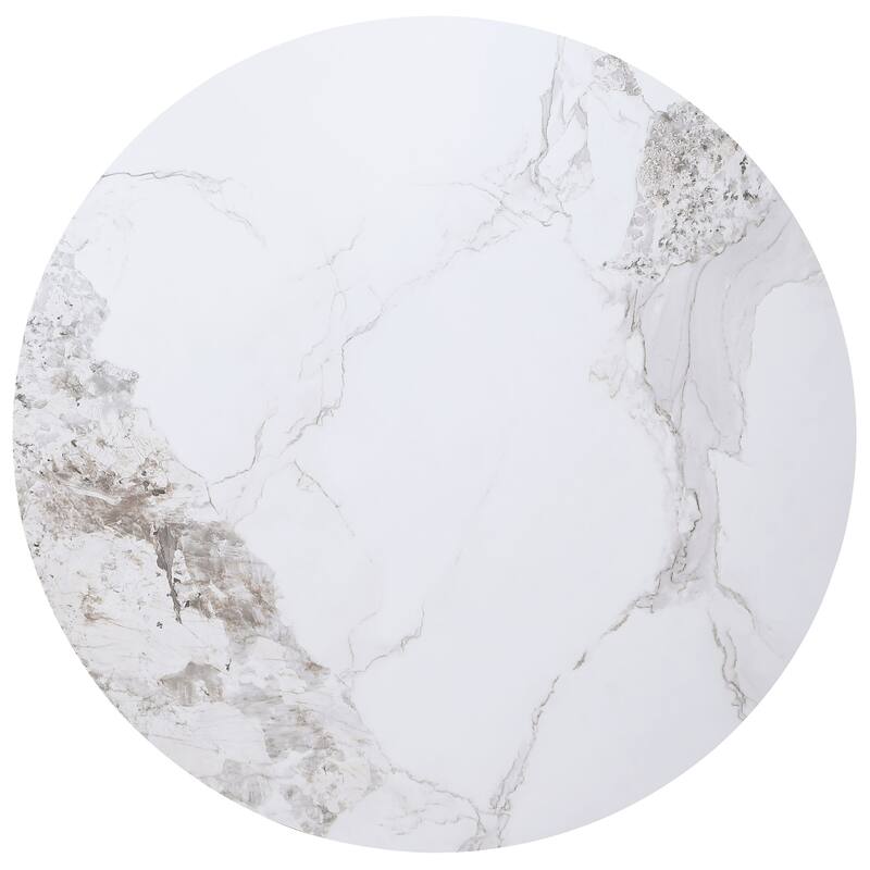 Acadia Round 53-Inch Sintered Stone Top Dining Table White