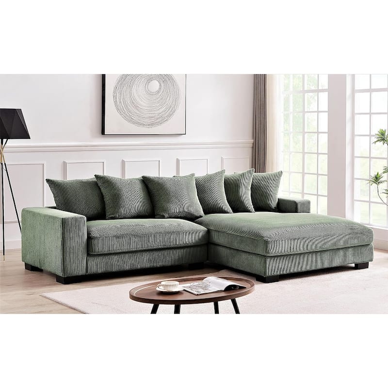 Payan 102.4 inch Wide Corduroy 2-Piece Sectional Sofa