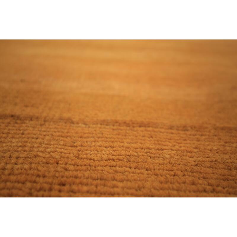 Orange & Yellow Gabbeh Modern Area Rug Hand-Knotted Wool Carpet - 6'3" x 9'4"