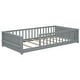 preview thumbnail 17 of 58, Sturdy Structure Floor Twin size Platform Bed with Built-in Book Storage Rack,Kids and Baby