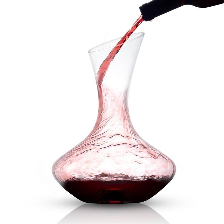 JoyJolt Lancia Hand Blown Non-Leaded Crystal Wine Decanter, 54 Ounce Red Wine Carafe