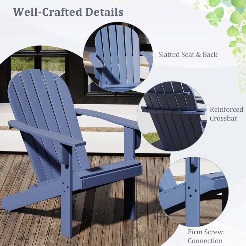 Costway Patio Adirondack Chair with Inclined Seat High Backrest & Wide - See Details