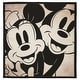 preview thumbnail 1 of 3, Licensed Disney Mickey Mouse Classic Mickey and Minnie Mouse Portrait Grey /Ivory Border Indoor Area Rug, 4'6" Square