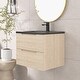 preview thumbnail 33 of 57, Floating Bathroom Vanity in Evita Oak with Integrated Quartz Sand Top
