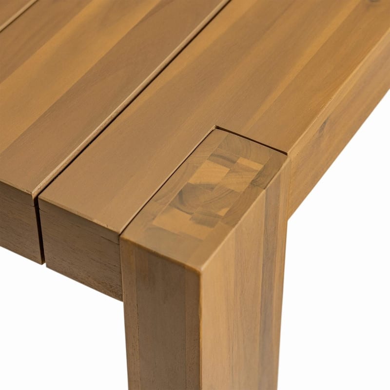 Acacia Wood 7-Piece Outdoor Dining Table Set with Chairs and Removable Cushions for Gatherings