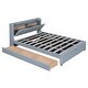 preview thumbnail 10 of 14, Mother & Child Platform Bed, Queen & Twin XL Upholstered Bed Frame w/ Hydraulic Storage System, Drawer Box, Sockets & USB Ports