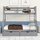 preview thumbnail 16 of 54, Space-Saving Twin Over Full Bunk Bed with Drawers, Solid Wood Frame with Guardrails and Ladder, Detachable into 2 Platform Beds